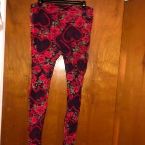Lularoe valentine roses hearts tc leggings
